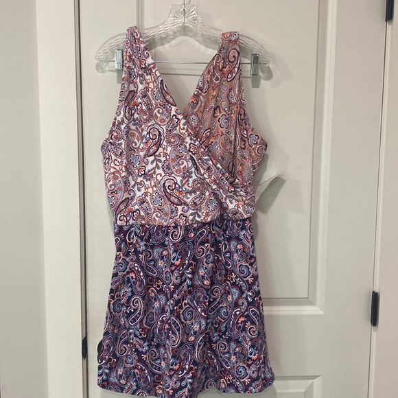 NWT Lands' End Women Tummy Control Surplice Wrap Swimdress 24W DDD - Picture 2 of 8